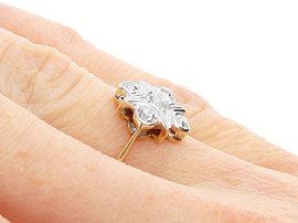 Edwardian Diamond Ring on the Hand