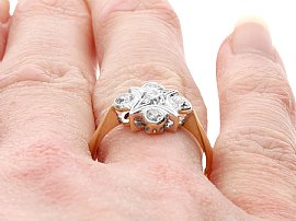 Edwardian Diamond Ring Being Worn