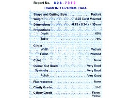 Second Report Card for Three Stone Diamond Ring