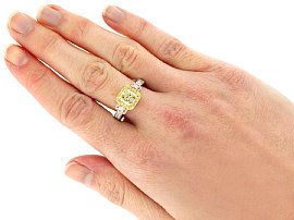 Wearing Image for Yellow and Pink Diamond Engagement Ring