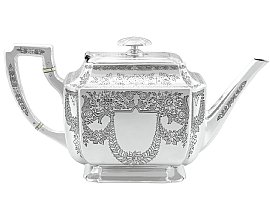 Sterling Silver Teapot - Antique Victorian (1900); C7727