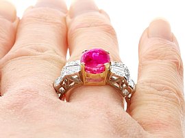 Burmese Ruby and Diamond Dress Ring