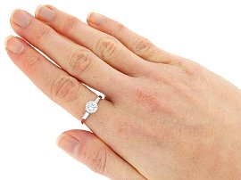 Wearing 1 Carat Round Brilliant Cut Diamond Ring for Sale