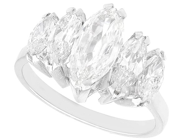 Five Stone Marquise Diamond Ring for Sale