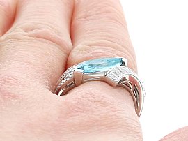 Marquise Cut Aquamarine Ring
