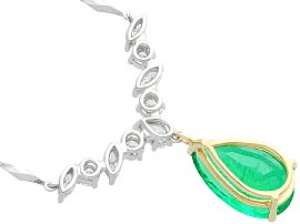 Pear Cut Colombian Emerald Pendant