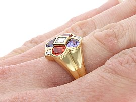 Brown and Purple Sapphire Ring