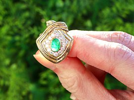 Vintage Cabochon Emerald Earrings