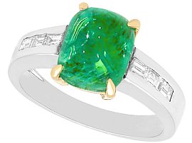 Vintage 3.10ct Emerald and Diamond, 18ct White Gold Ring