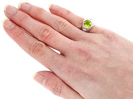 Vintage Peridot Ring on the Hand