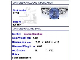 Vintage Ceylon Sapphire Ring with Diamonds