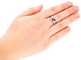 Ruby and Diamond Platinum Ring