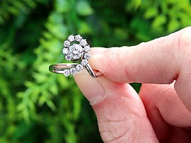 1940s French Diamond Dress Ring Outside