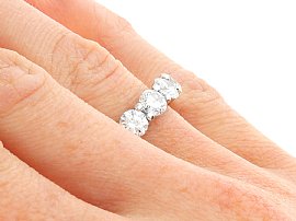 Eternity Ring with 13 Diamonds in White Gold Wearing 