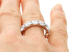 Wearing Eternity Ring with 13 Diamonds in White Gold