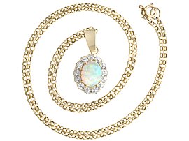 Opal Cluster Pendant with Diamonds Antique 