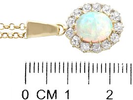 Opal Cluster Pendant with Diamonds UK Size