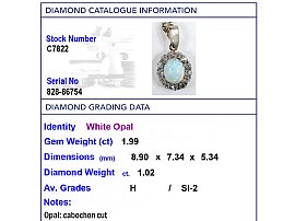 Opal Cluster Pendant with Diamonds UK Grading