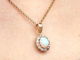 Wearing Opal Cluster Pendant with Diamonds UK