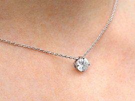 Solitaire Pendant on the Neck