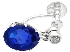 Blue Sapphire Oval Drop Earrings 