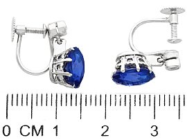 Blue Sapphire Oval Earrings Size