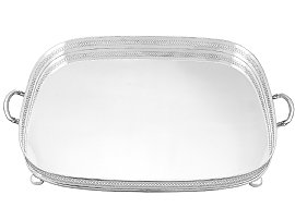 Sterling Silver Gallery Tea Tray - Antique George V (1912)