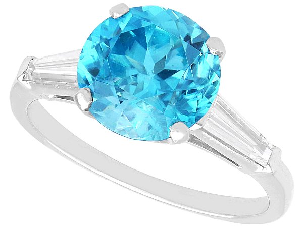 Blue Zircon Engagement Ring