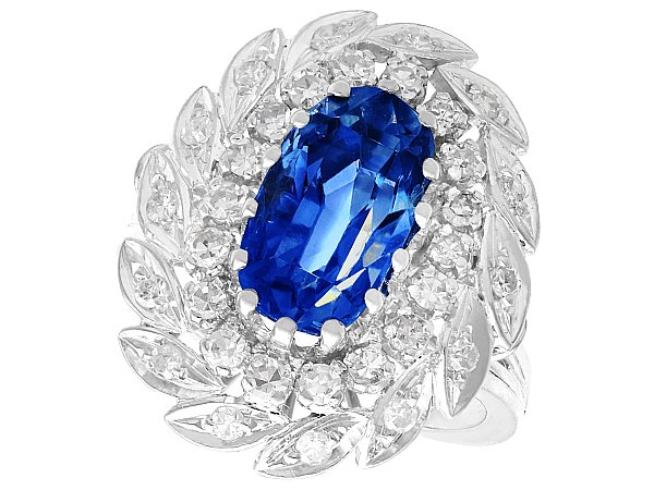Oval Sapphire Ring with Diamonds