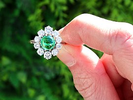 Cabochon Emerald and Diamond Ring Outside