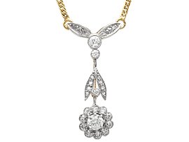 Edwardian Diamond Gold and Platinum Necklace