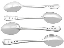 Antique Silver Egg Cruet Set with Spoons