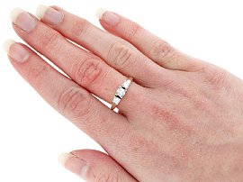 0.64 Carat Three Stone Diamond Ring Wearing