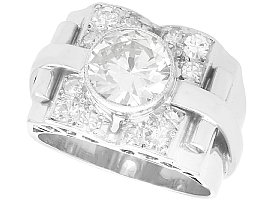 Art Deco 2.14ct Diamond and 18 ct White Gold Dress Ring