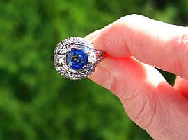 1950s Sapphire and Diamond Ring Outside