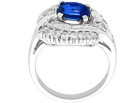 1950s Sapphire and Diamond Ring Vintage 