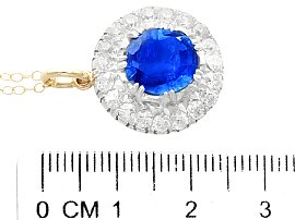 Yellow Gold Sapphire and Diamond Pendant Size 