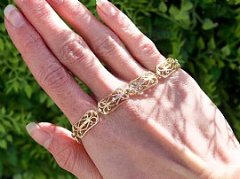 Art Nouveau Style Bracelet in Gold Outside