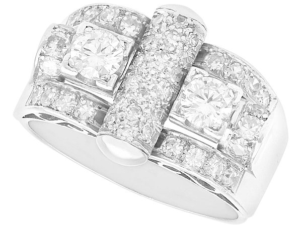 Platinum Art Deco Ring with Diamonds