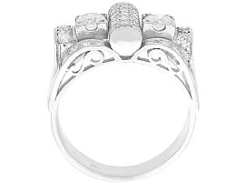1930s Platinum Art Deco Ring with Diamonds for Sale