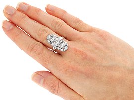 Vertical 5 Stone Diamond Ring for Sale Wearing