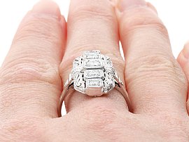 Vertical 5 Stone Diamond Ring for Sale Wearing 