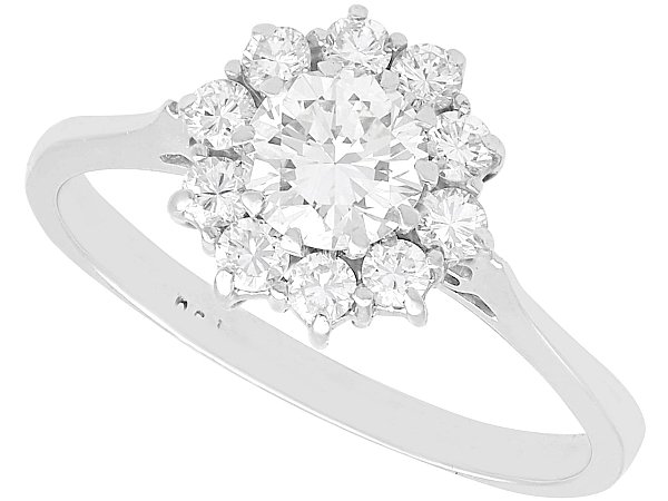 Diamond Cluster Ring White Gold for Sale