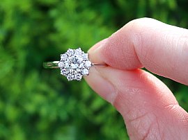 Diamond Cluster Ring White Gold for Sale Outside