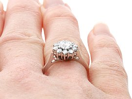 Wearing Diamond Cluster Ring White Gold for Sale