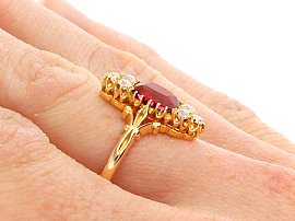 Wearing Ladies Gold Garnet Ring for Sale UK