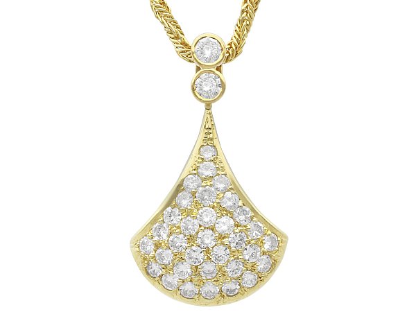 Yellow Gold Multi Diamond Pendant Necklace