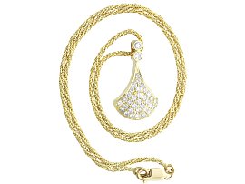 Vintage Yellow Gold Multi Diamond Pendant Necklace