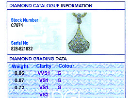  Yellow Gold Multi Diamond Pendant Necklace For Sale
