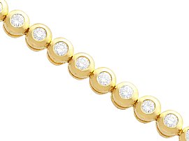 18k Yellow Gold Diamond Tennis Bracelet Details